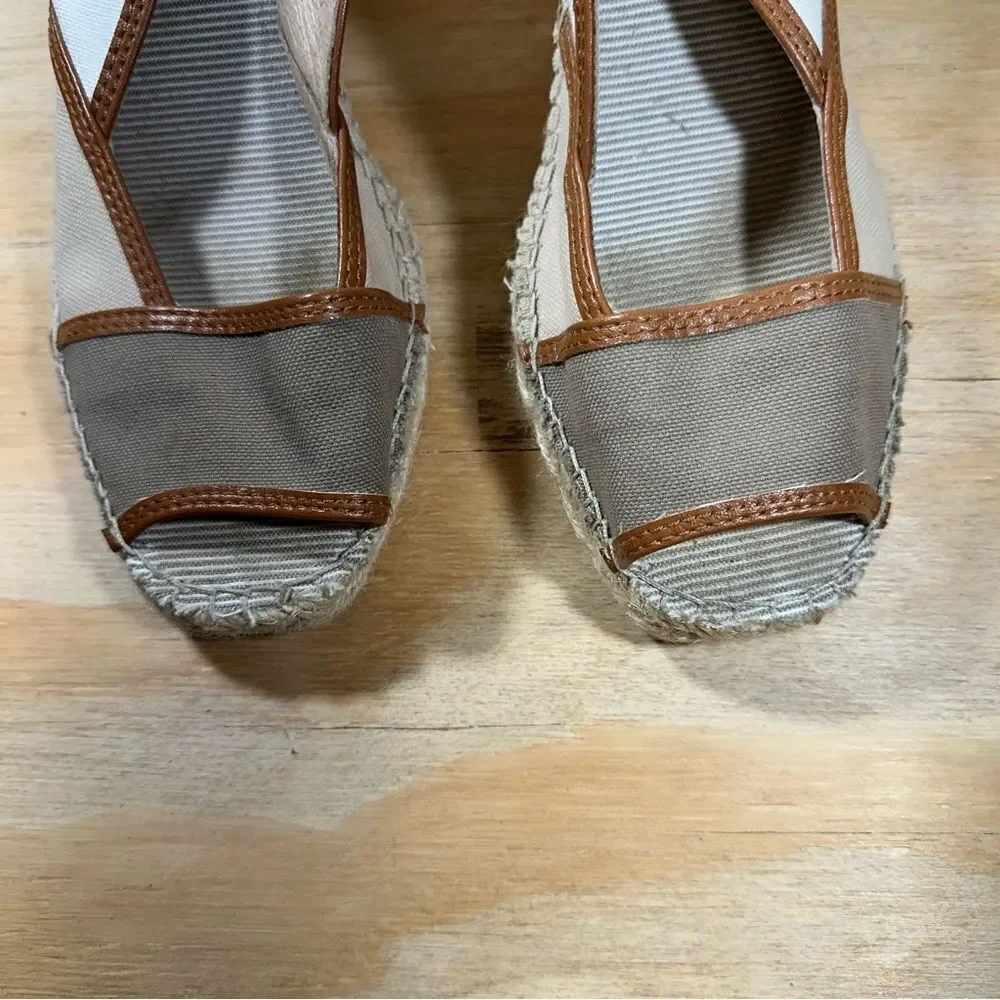 Vidoretta Tan and Brown Wedge Espadrilles Women’s Size 8